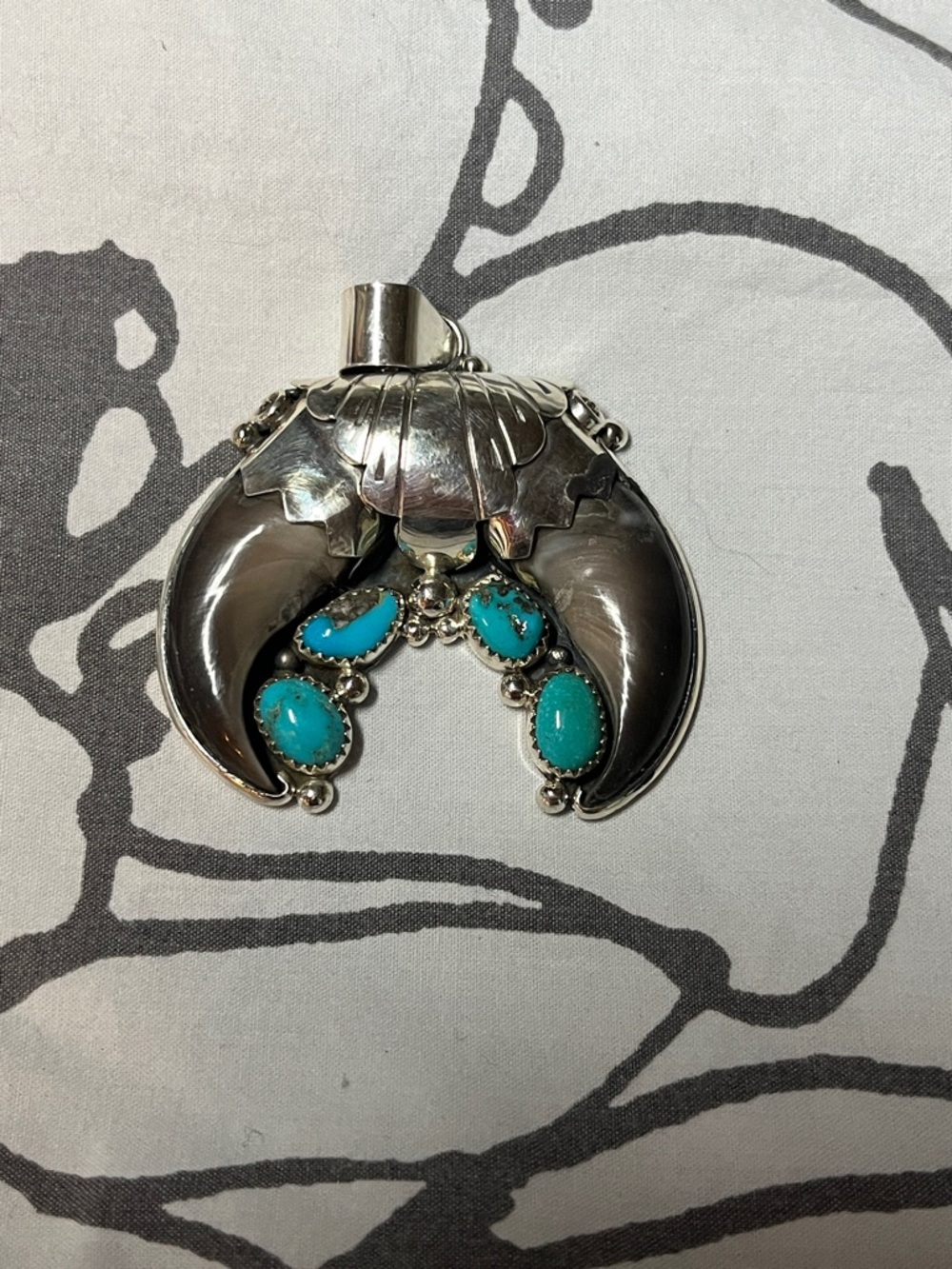 Sterling Silver Turquoise Drop Necklace Pendant - Blue Stones